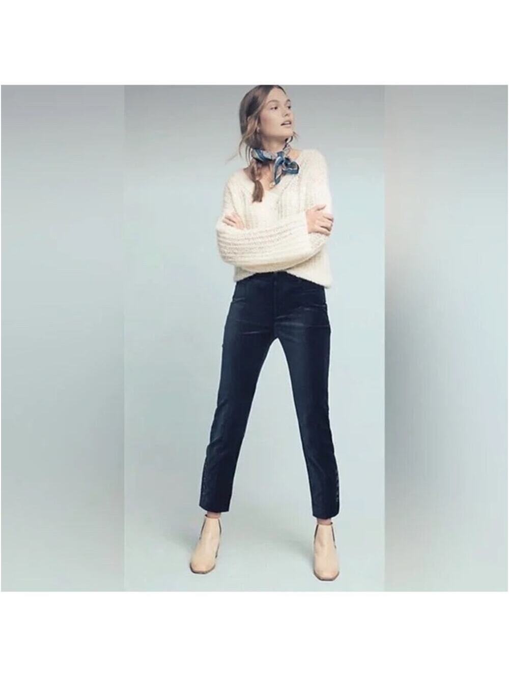 Sundance NWOT Navy Blue Velvet Trouser Pants Size 10